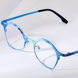 FONEX Pure Titanium Glasses Frame Women Cat Eye Eyeglasses 85937