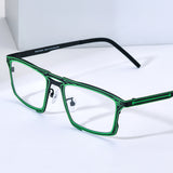 FONEX Pure Titanium Glasses Frame Men Square Eyeglasses 85925