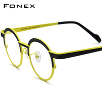 FONEX Pure Titanium Glasses Frame Women Round Eyeglasses F85832