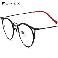 FONEX Pure Titanium Glasses Frame Women Cat Eye Eyeglasses F85846