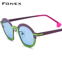 FONEX Pure Titanium Women Cat Eye Polarized Sunglasses F85828T