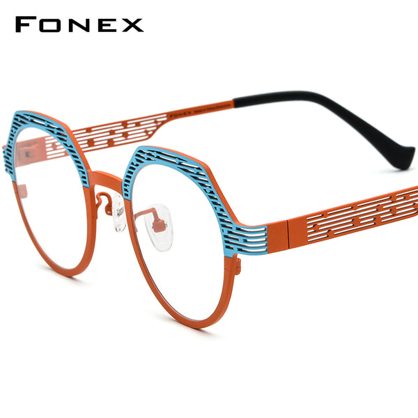 FONEX Titanium Glasses Frame Women Polygon Eyeglasses F85815