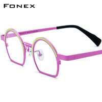 FONEX Pure Titanium Glasses Frame Women Round Eyeglasses F85840