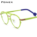 FONEX Pure Titanium Glasses Frame Women Cat Eye Eyeglasses F85841