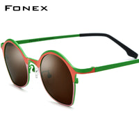 FONEX Titanium Sunglasses Women Polygon Polarized F85847T