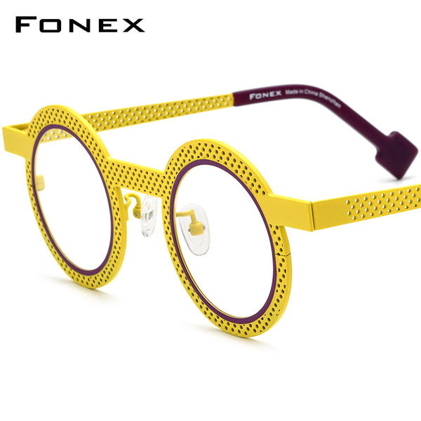 FONEX Titanium Glasses Frame Women Round Eyeglasses F85821