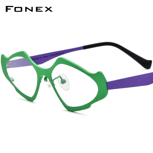FONEX Pure Titanium Glasses Frame Women Cat Eye Eyeglasses F85811