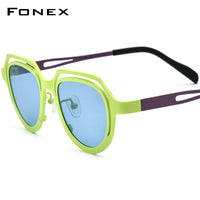 FONEX Pure Titanium Women Cat Eye Polarized Sunglasses F85813T