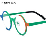 FONEX Pure Titanium Glasses Frame Women Round Eyeglasses F85808