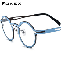 FONEX Pure Titanium Glasses Frame Women Round Eyeglasses F85835