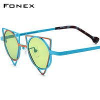 FONEX Titanium Sunglasses Men Polygon Polarized F85859T