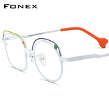 FONEX Titanium Glasses Frame Men Irregular Eyeglasses F85868