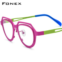 FONEX Pure Titanium Glasses Frame Women Cat Eye Eyeglasses F85813