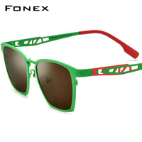 FONEX Pure Titanium Men Square Polarized Sunglasses F85839T