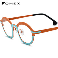 FONEX Pure Titanium Glasses Frame Women Cat Eye Eyeglasses F85828