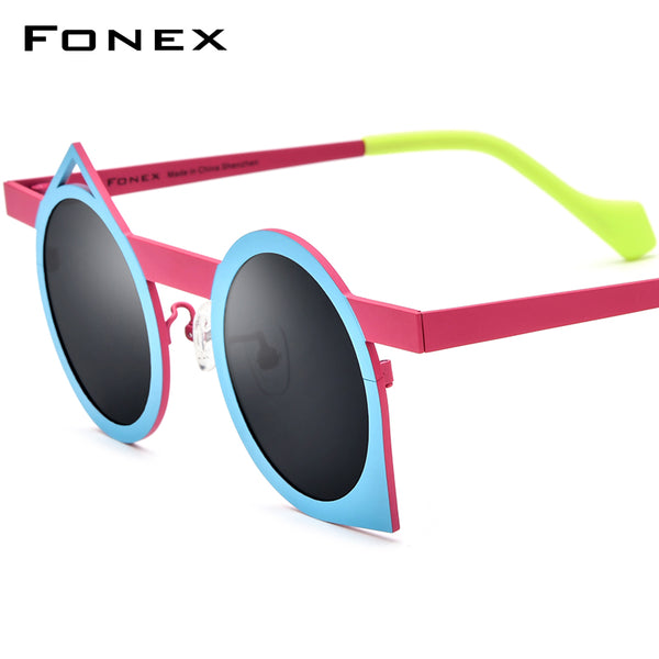 FONEX Titanium Men Irregluar Polarized Sunglasses F85801T