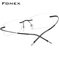 FONEX Titanium Glasses Frame Men Rimless Eyeglasses 85899