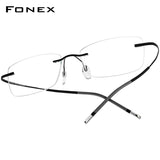 FONEX Titanium Glasses Frame Men Rimless Eyeglasses 85899