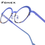 FONEX Pure Titanium Glasses Frame Women Oval Eyeglasses 85926