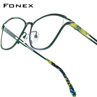 FONEX Pure Titanium Glasses Women Cat Eye Eyeglasses 85922
