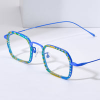 FONEX Acetate Titanium Glasses Frame Men Square Eyeglasses 85894