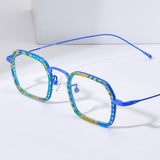 FONEX Acetate Titanium Glasses Frame Men Square Eyeglasses 85894
