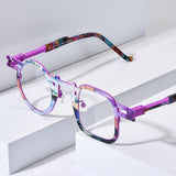 FONEX Titanium Glasses Frame Men Square Round Eyeglasses 85924