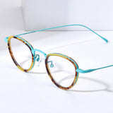 FONEX Acetate Titanium Glasses Frame Men Cat Eye Eyeglasses 85896