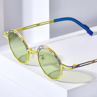 FONEX Men Titanium Polarized Sunglasses Polygon F85888T