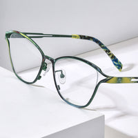 FONEX Pure Titanium Glasses Women Cat Eye Eyeglasses 85922