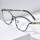 FONEX Pure Titanium Glasses Women Cat Eye Eyeglasses 85922