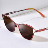 FONEX Titanium Women Cat Eye Polarized Sunglasses 85922T