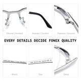 FONEX HONILLESI Titanium Glasses Frame Men Semi Rimless Eyeglasses 7306
