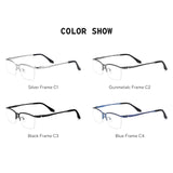 FONEX HONILLESI Titanium Glasses Frame Men Semi Rimless Eyeglasses 7306