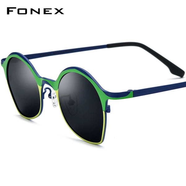 FONEX Titanium Sunglasses Women Polygon Polarized F85847T