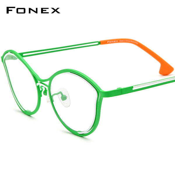 FONEX Titanium Glasses Frame Women Cat Eye Eyeglasses F85820