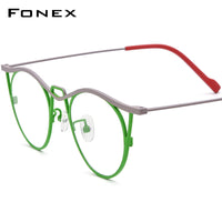 FONEX Pure Titanium Glasses Frame Women Cat Eye Eyeglasses F85846