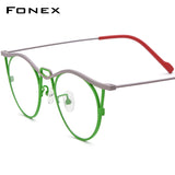 FONEX Pure Titanium Glasses Frame Women Cat Eye Eyeglasses F85846