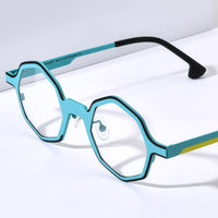 FONEX Pure Titanium Glasses Frame Women Polygon Eyeglasses F85812
