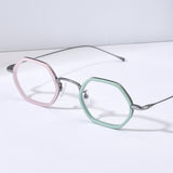 FONEX Acetate Titanium Glasses Frame Men Polygon Eyeglasses 85895