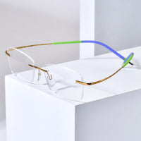 FONEX Titanium Glasses Frame Men Rimless Eyeglasses 85899