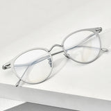 FONEX Titanium Glasses Frame Men Round Eyeglasses 8509