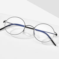 FONEX Titanium Alloy Glasses Frame Men Round Screwless Eyeglasses 98607
