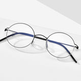 FONEX Titanium Alloy Glasses Frame Men Round Screwless Eyeglasses 98607