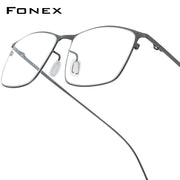 FONEX Titanium Alloy Glasses Frame Men Square Eyeglasses 8105