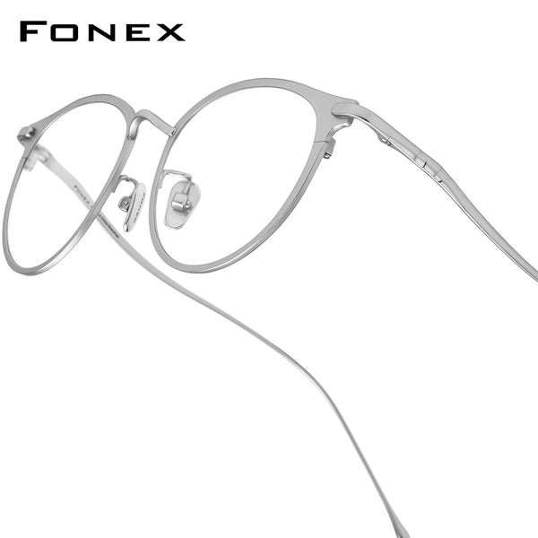FONEX Titanium Glasses Frame Men Round Eyeglasses 8509