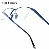 FONEX Kính Titan Gọng Kính Mắt Vuông Nam F85640