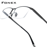 FONEX Kính Titan Gọng Kính Mắt Vuông Nam F85640