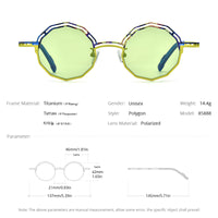 FONEX Men Titanium Polarized Sunglasses Polygon F85888T