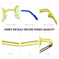 FONEX Men Titanium Polarized Sunglasses Polygon F85888T